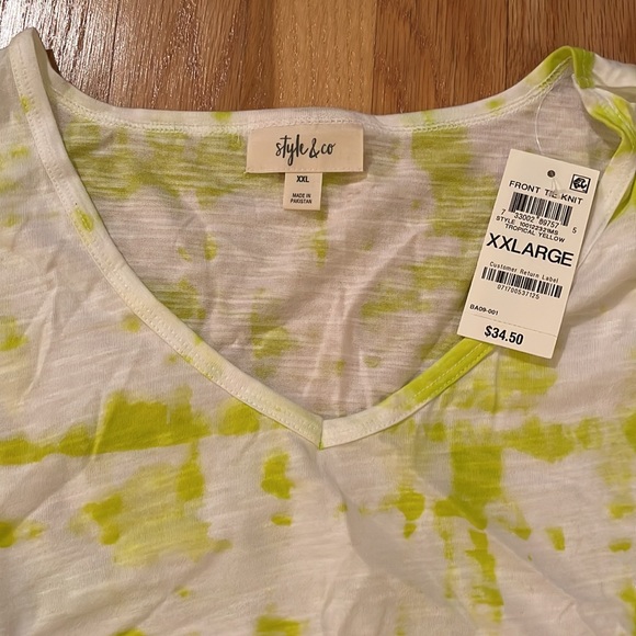 🆕 Women’s Style & Co Front Tie Knit T-Shirt XXLARGE - Picture 2 of 5